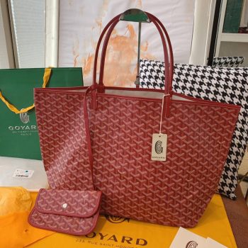 Classica Goyard Saint Louis GM Tote Bag Classic Goyardine Canvas Red