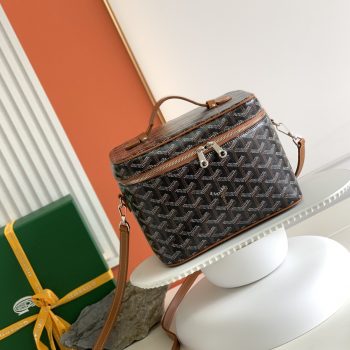 Copy Goyard Goyardine Muse Vanity Case Black and Brown
