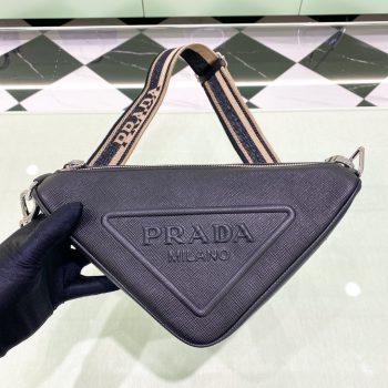 Copy Prada 2VH155 Triangle Bag Black Saffiano Leather