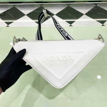 Copy Prada 2VH155 Triangle Bag White Saffiano Leather