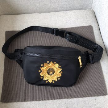 Copy Versace Men Womens Crossbody Belt Bag Black