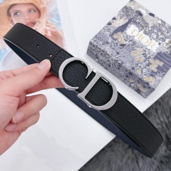 Dior Mens Leather Belt Width 3.5cm 019