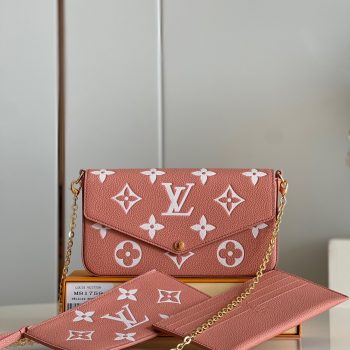 Louis Vuitton Felicie Pochette Monogram Empreinte Embossed Supple Grained Cowhide Leather Pink M81759
