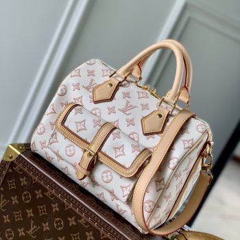 Louis Vuitton M20919Speedy Bandouliere 25 Bag White Monogram Coated Canvas