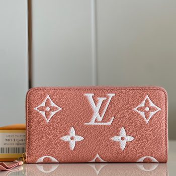 Louis Vuitton Zippy Wallet Monogram Empreinte Embossed Supple Grained Cowhide Leather Pink M81645