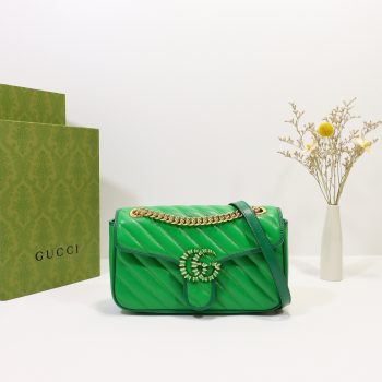 New Replica Gucci GG Beloved Marmont Shoulder Bag Green 26cm