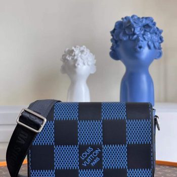 Nice Price Louis Vuittion N50037 Studio Messenger Navy Damier Infini 3D Cowhide Leather