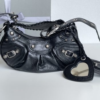 Replica Balenciaga Large Leo Cagole Shoulder Bag Black