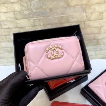 Replica Chanel 19 Chanel Short Wallet Pink