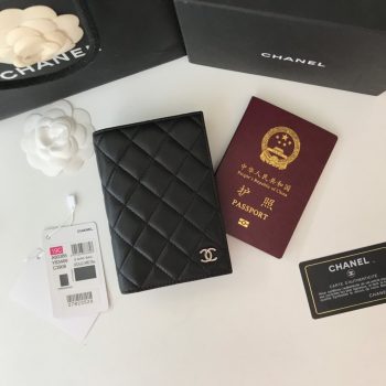 Replica Chanel Classic Passport Holder Features Grained Calfskin Sliver-Tone Metal