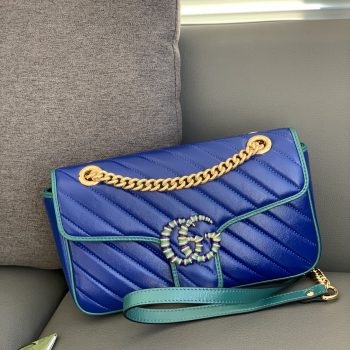 Replica Gucci 443497 GG Marmont Small Shoulder Bag Blue