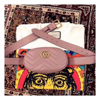 Replica Gucci 476434 GG Marmont Matelasse Leather Belt Bag