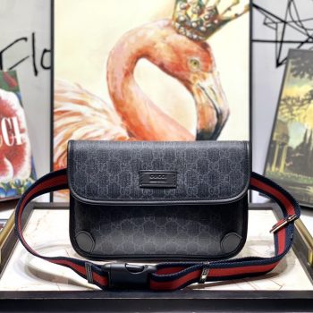 Replica Gucci Men GG Black Belt Bag 598113