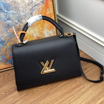 Replica Louis Vuitton M57090 Twist One Handle MM Taurillon eather Black