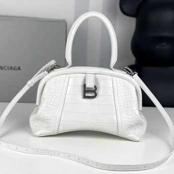 Summer Popular Balenciaga Women Editor Small Bag Crocodile Embossed White AAA Quality
