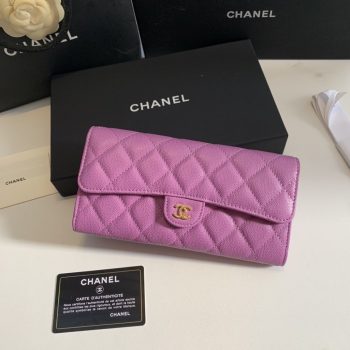 Top Quality Chanel Women Flap long Wallet Rose