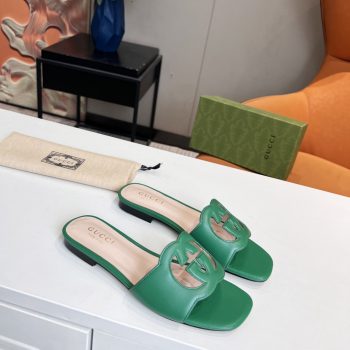Gucci Women Interlocking G cut-out Slide Sandal-0011 35-43