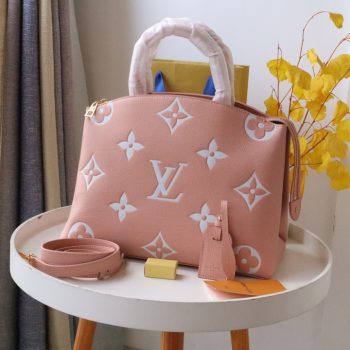 Louis Vuitton M45842 GRAND PALAIS Handbag Embossed Supple Grained Cowhide Leather Rose