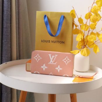 Louis Vuitton M60571 Zippy round Zipper Wallet  Embossed Supple Grained Cowhide Leather Rose