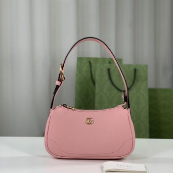 Gucci 739076 Aphrodite Shoulder Bag With Doubled G Pink Leahter