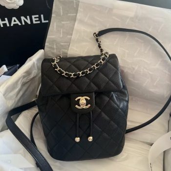Chanel 23s Backpack Black Leather