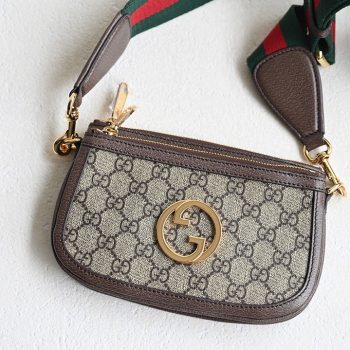 Gucci 724599 Blondie GG Mini bag Beige and Ebony GG Supreme Canvas