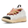 Lanvin Curb Leather and Glitter Sneakers 'White' REPS