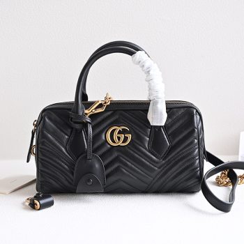 Gucci 746319 GG Marmont Small Top Handle Bag Black