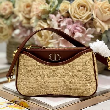 Dior 30 MONTAIGNE HOBO AVENUE MINI BAG Natural Cannage Raffia