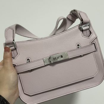 Hermes Jypsiere Mini Handmade Bag In Mauve Pale Evercolor Swift Calfskin