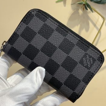 Louis Vuitton N63076 Zippy Coin Purse Vertical Monogram Eclipse coated canvas