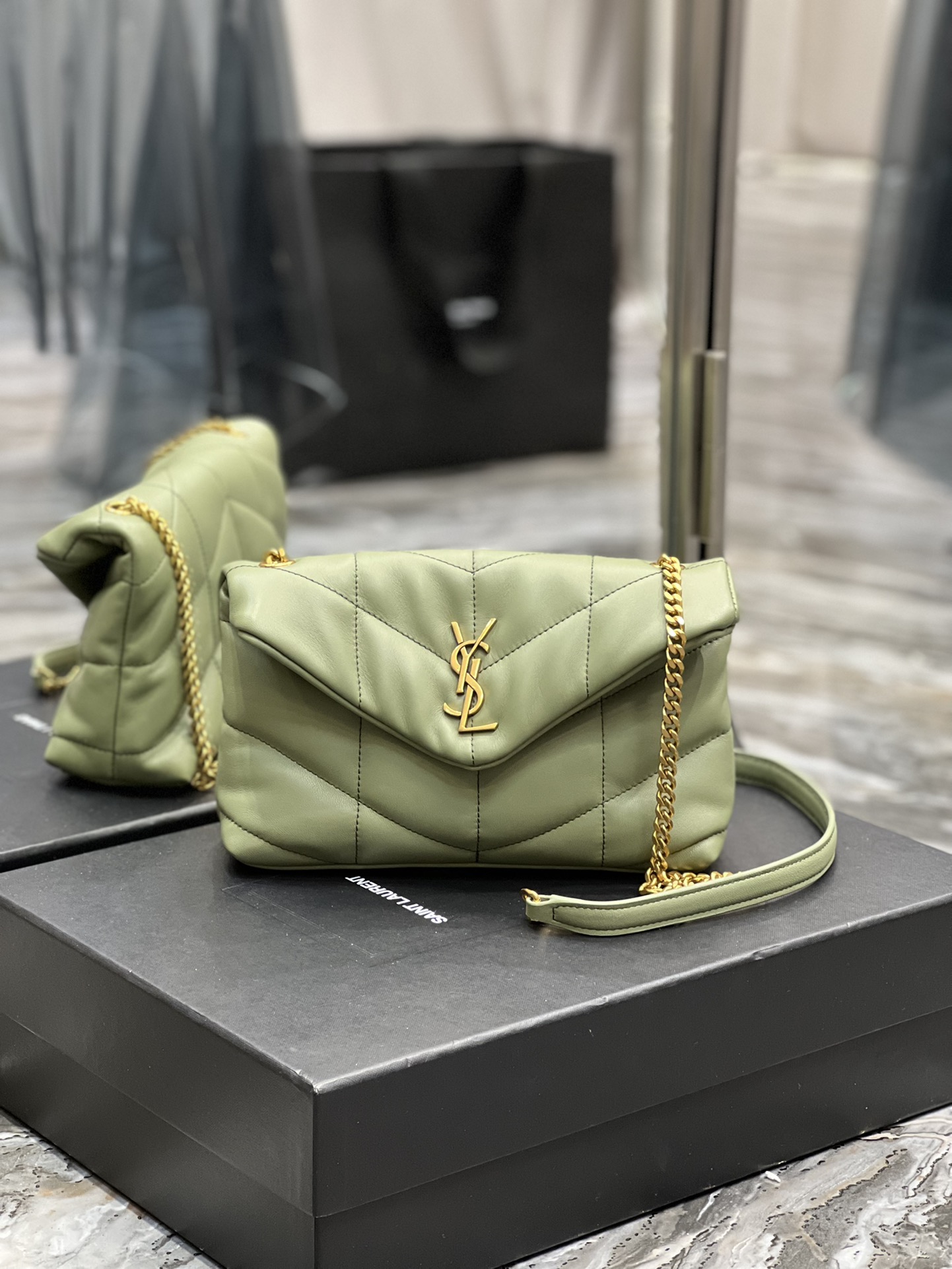 Yves-Saint-Laurent-Mini-LouLou-Puffer-In-Quilted-Nappa-Leather-Avocado-Green-With-Gold-Chain.jpg