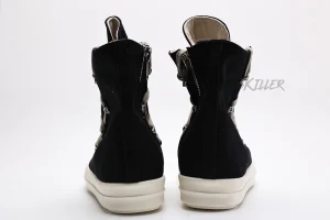 Rick Owens Wmns DRKSHDW Strobe Cotton Denim Hexa High 'Black Milk'Replica