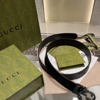 Gucci Men Leather Belt Width 38mm 205