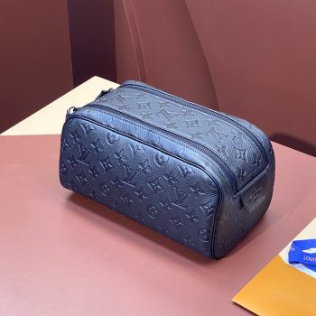 Louis Vuitton M82576 Dopp Kit Embossed Taurillon Monogram Cowhide Leather Blue