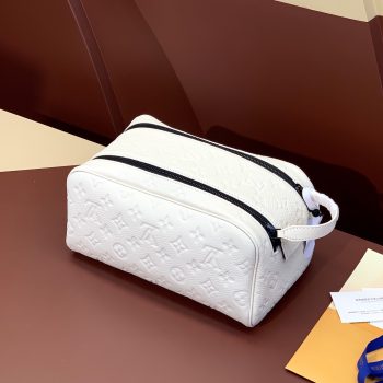 Louis Vuitton M82576 Dopp Kit Embossed Taurillon Monogram Cowhide Leather White