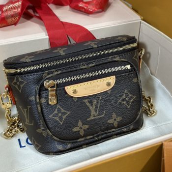 Louis Vuitton M82335 Mini Bumbag Monogram coated canvas With White Strap