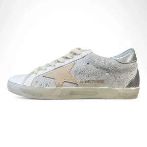 GG Super-Star leather White & Silver Heel Sneakers