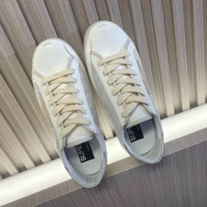 GG Super-Star leather White & Silver Heel Sneakers1