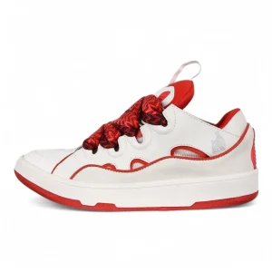 Lanvin Curb Sneakers White & Red