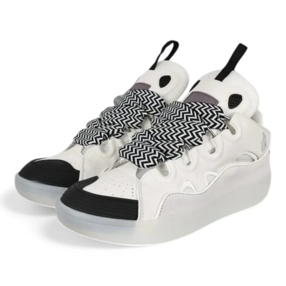Lanvin Leather Curb Sneaker White