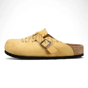 Birkenstock Boston buckled suede sandals