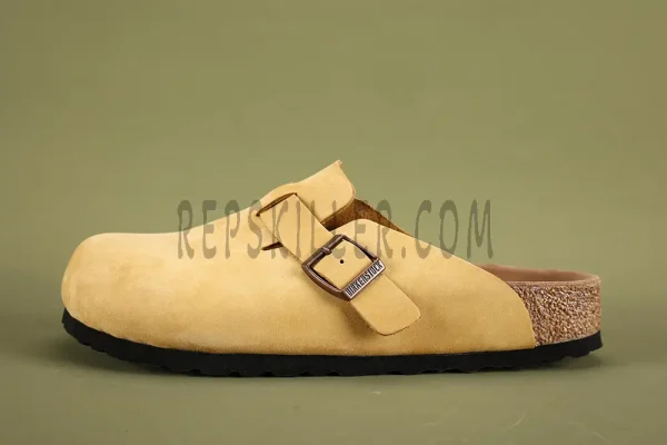 Birkenstock Boston buckled suede sandals yellow