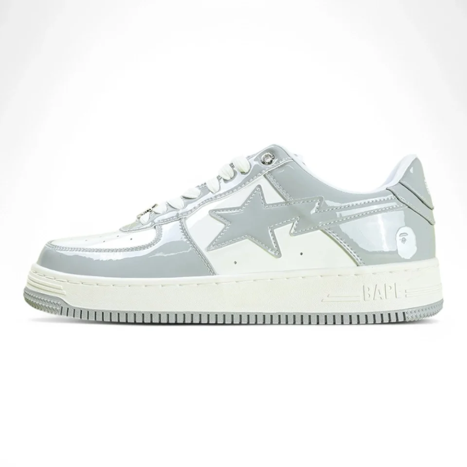 A BATHING APE STA Patent Leather Grey