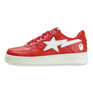 A BATHING APE STA Skateboard Shoes Low-Top Red