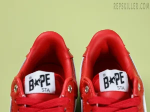 A BATHING APE STA Skateboard Shoes Low-Top Red3
