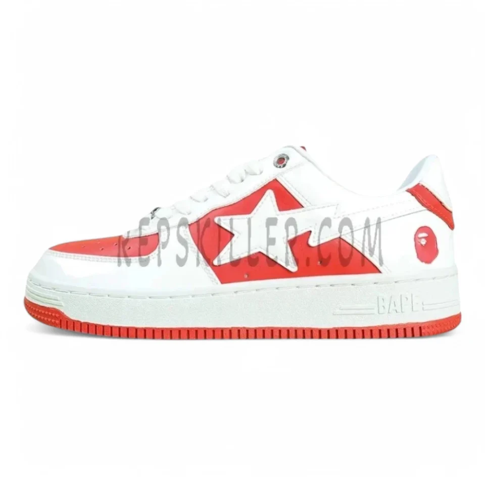 BAPESTA APE STA LEATHER RED WHITE AF1 SNEAKER