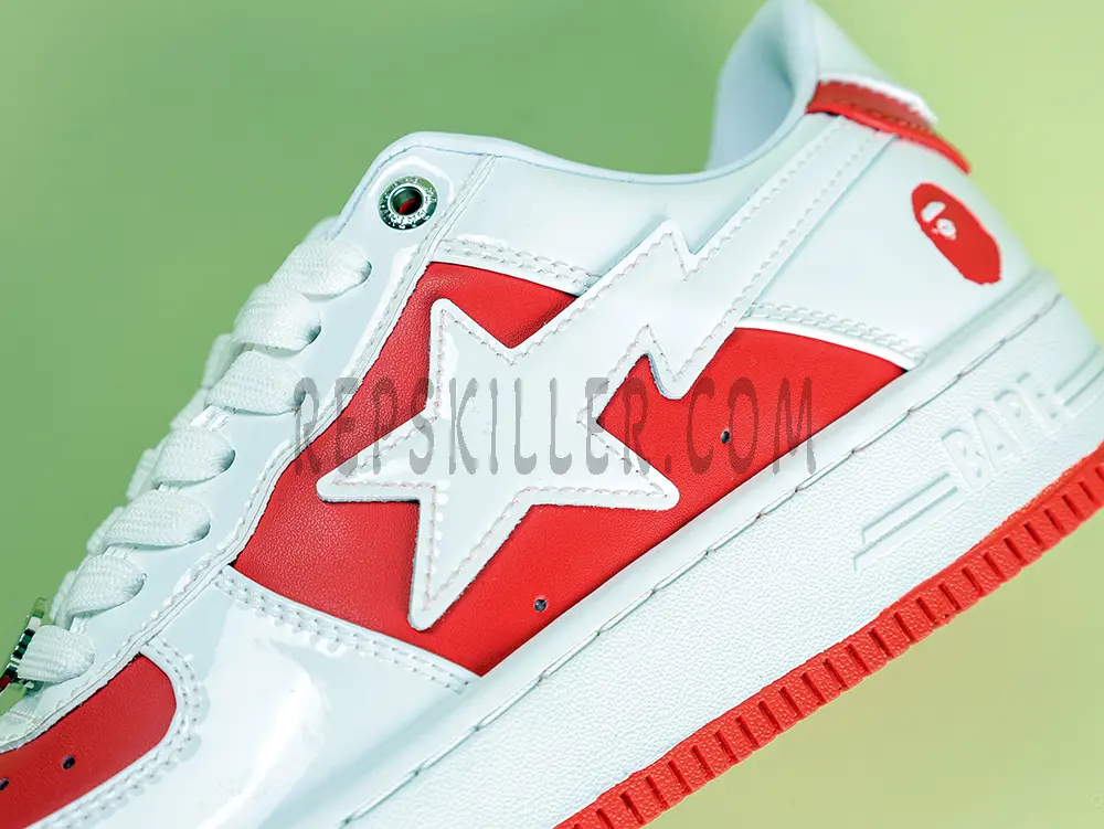 BAPESTA APE STA LEATHER RED WHITE SNEAKER11