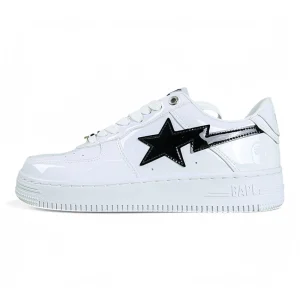 A BATHING APE BapeSta M2 Patent Leather White