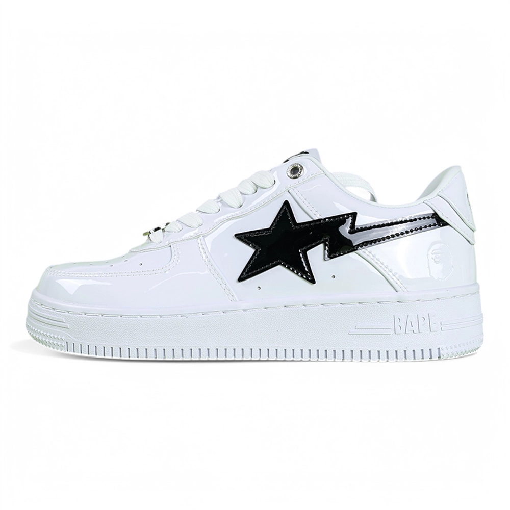 A BATHING APE BapeSta M2 Patent Leather White